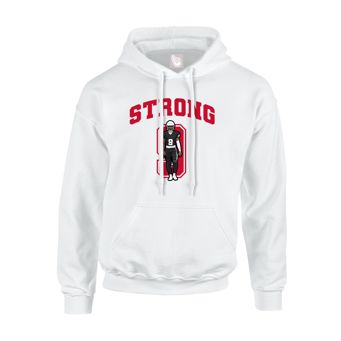 Youth Hoodie — Number in White