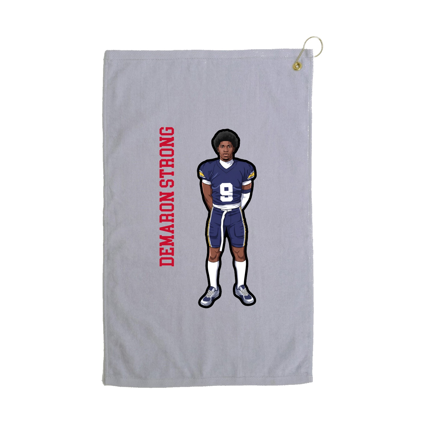 Golf Towel — Name Vertical in Grey