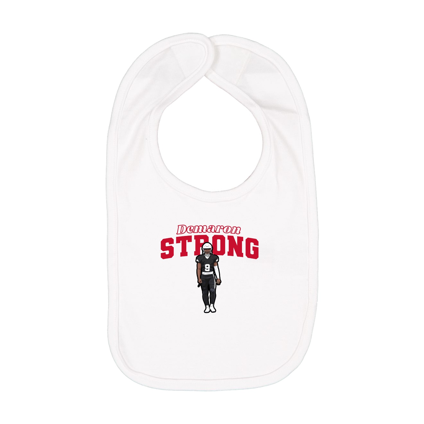 Infant Bib — Name Arch in White