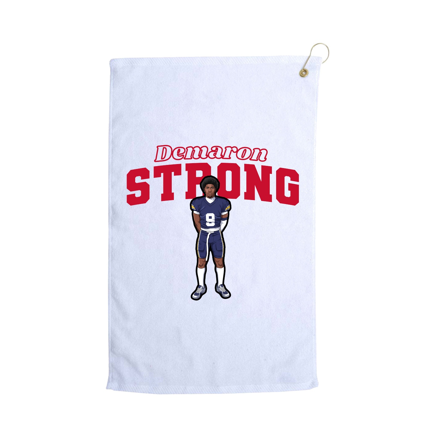 Golf Towel — Name Arch in White