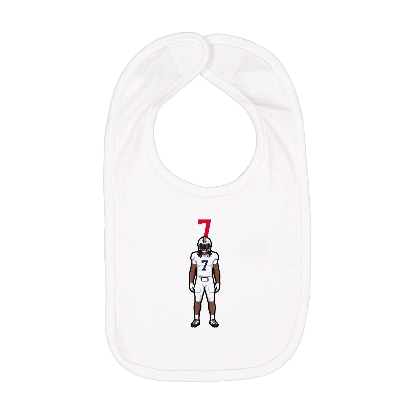 Infant Bib — Number Top in White