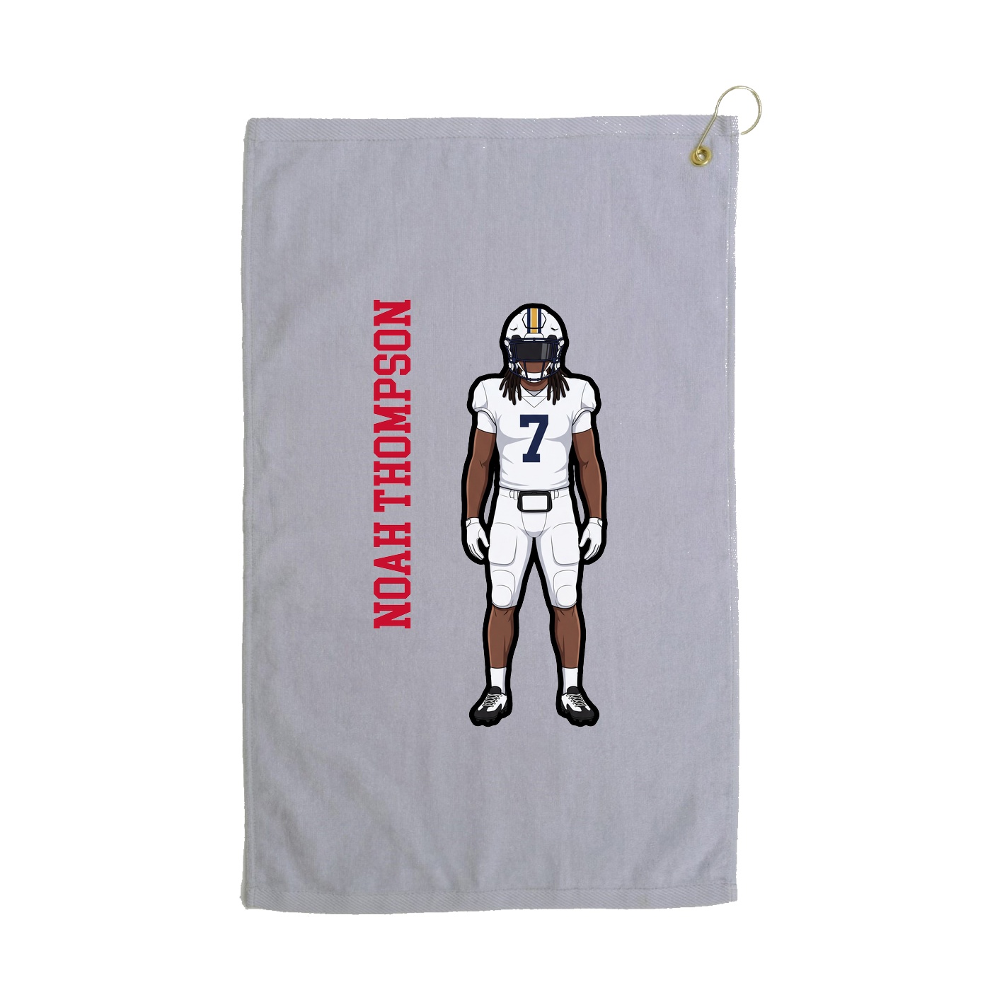 Golf Towel — Name Vertical in Grey