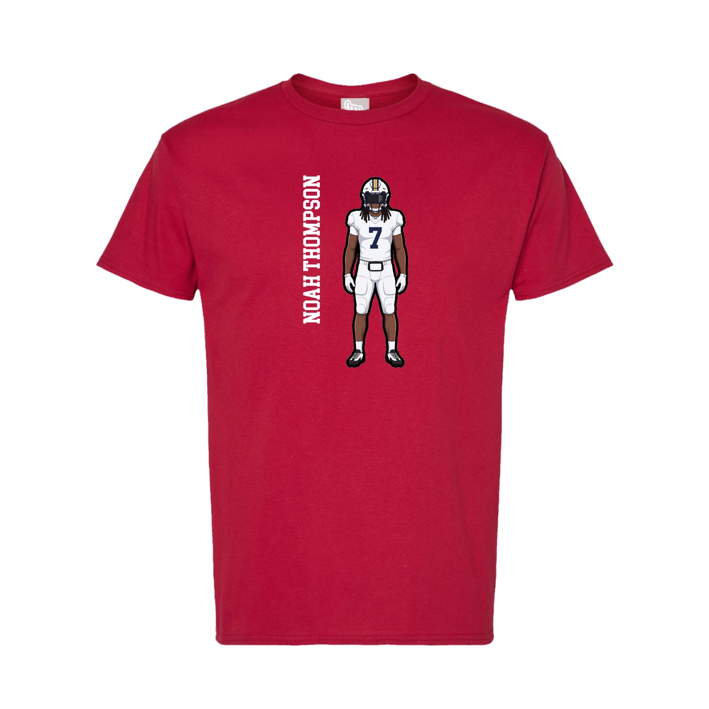 Tee — Name Vertical in Crimson