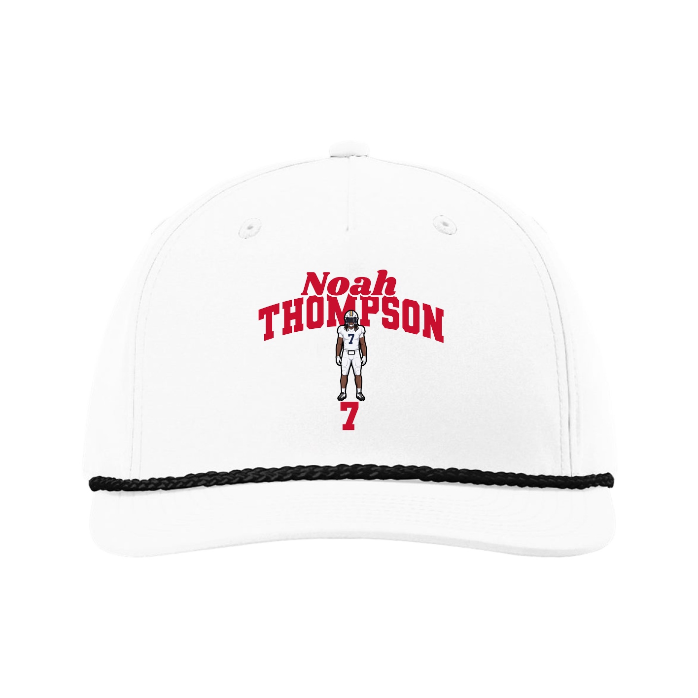 Five-Panel Classic Rope Cap — Signature Arch in White