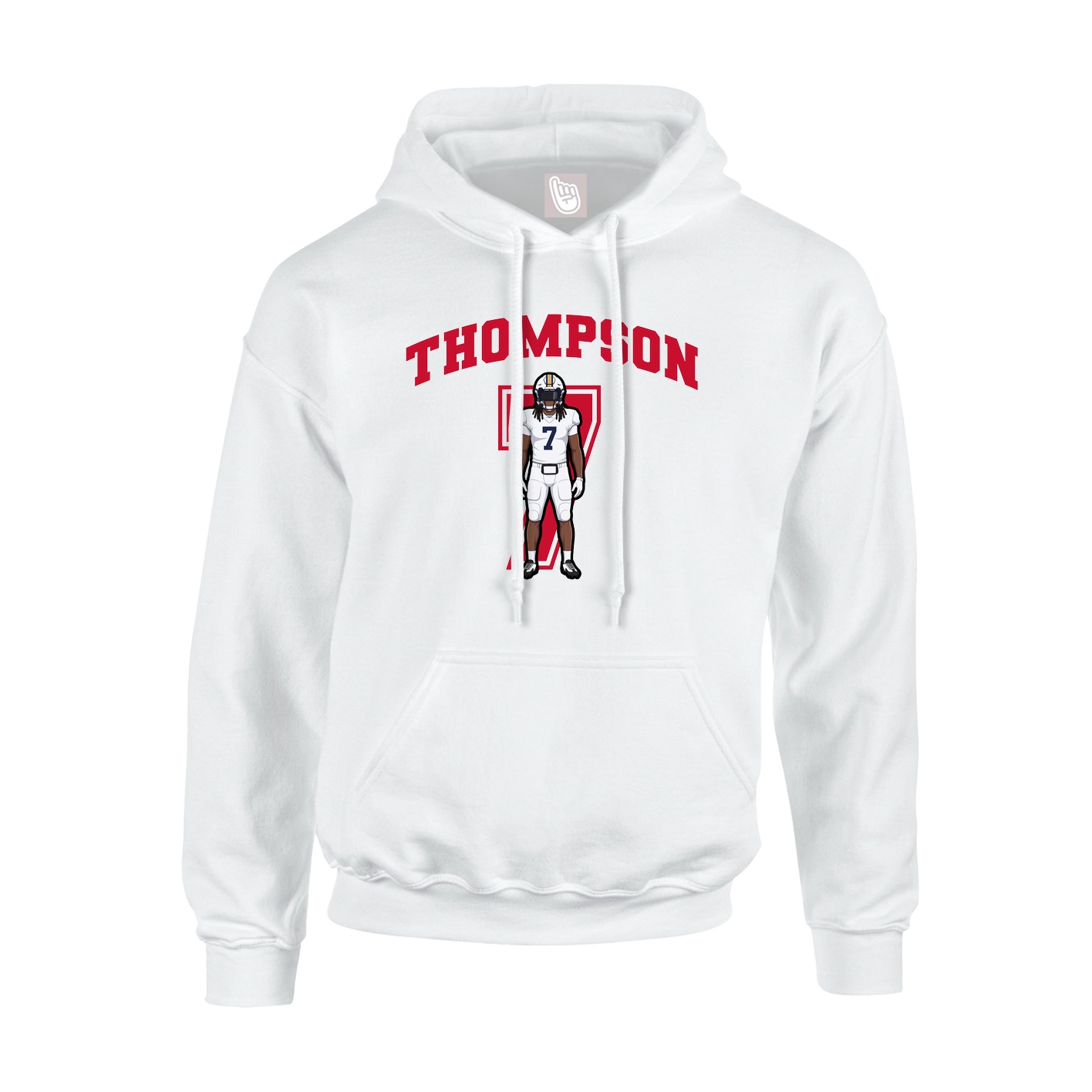 Youth Hoodie — Number in White