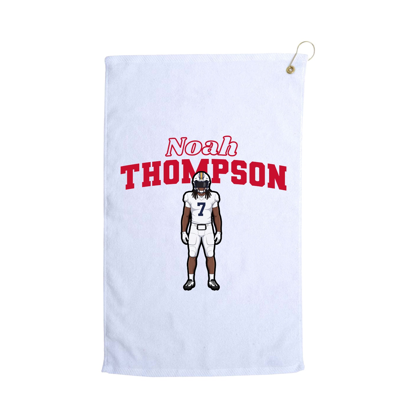 Golf Towel — Name Arch in White