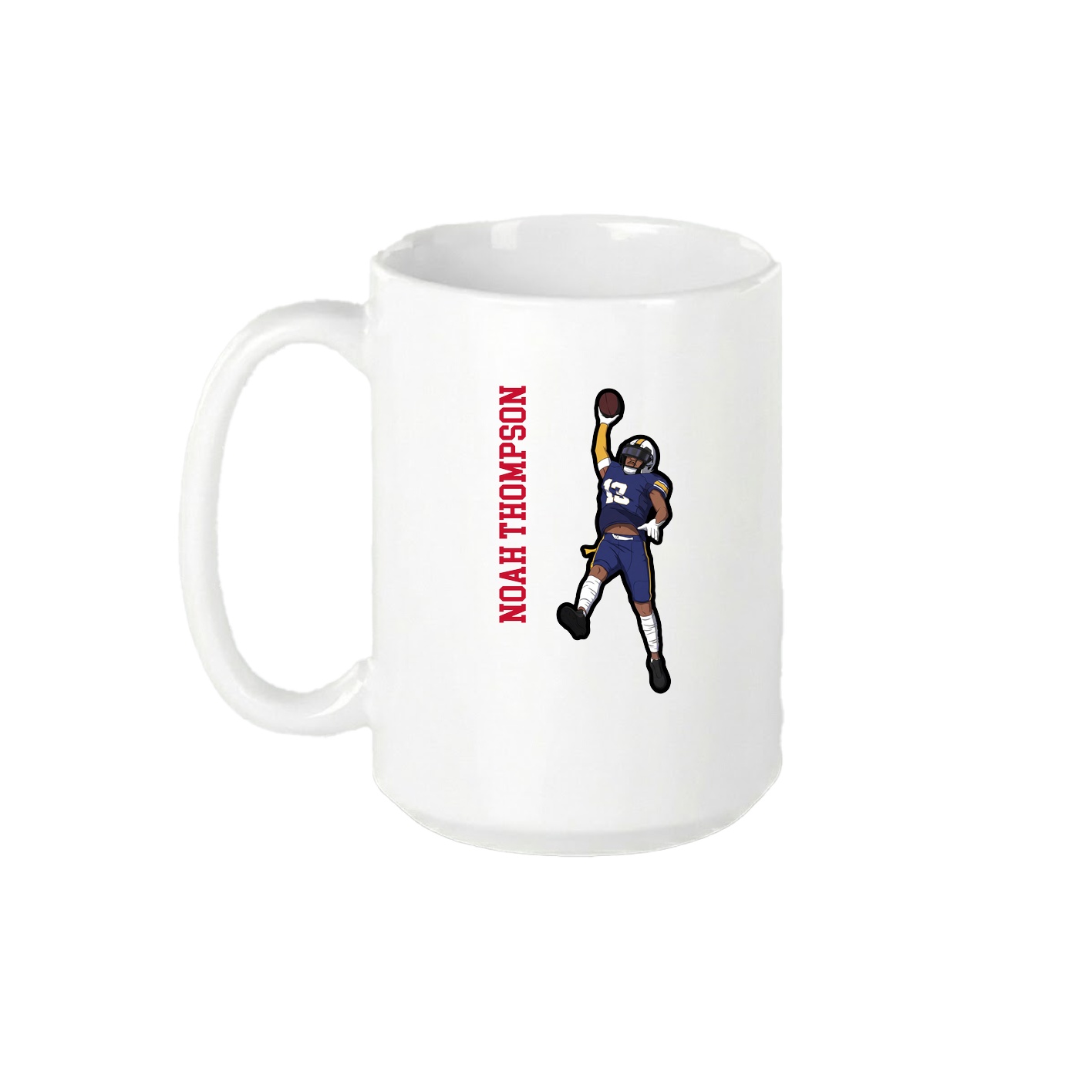 15oz Coffee Mug — Name Vertical in White