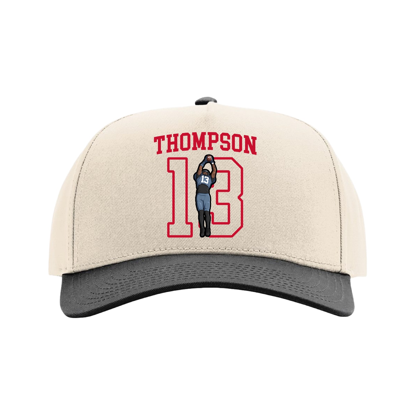 Full Fabric Five-Panel Champ Cap — Shirsey in Cream/Black