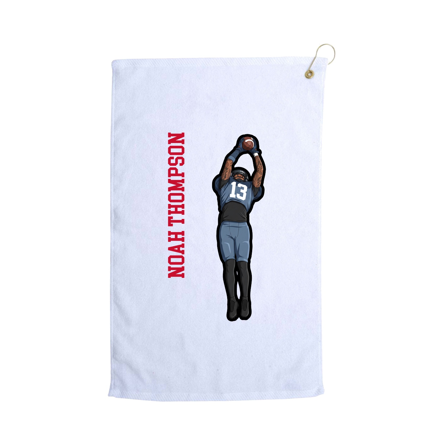Golf Towel — Name Vertical in White