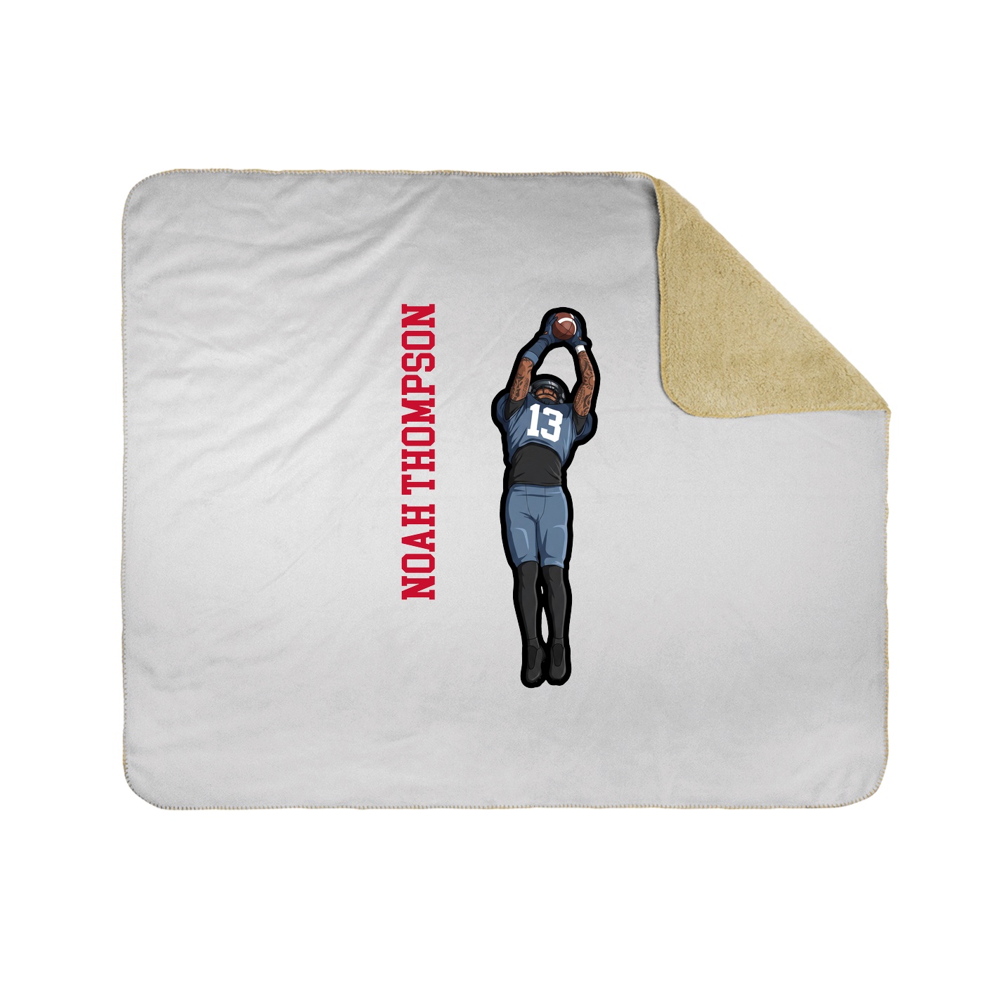 Throw Blanket — Name Vertical in White