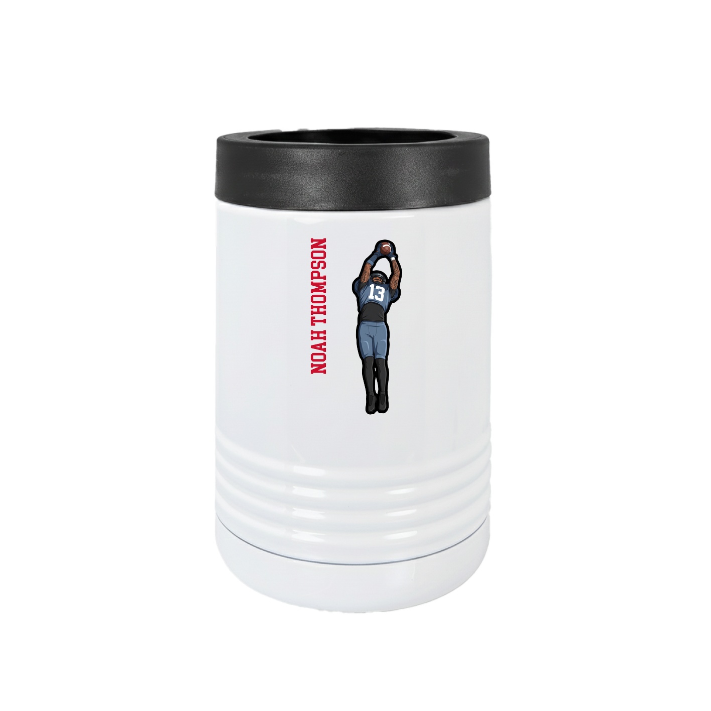 Beverage Holder — Name Vertical in White