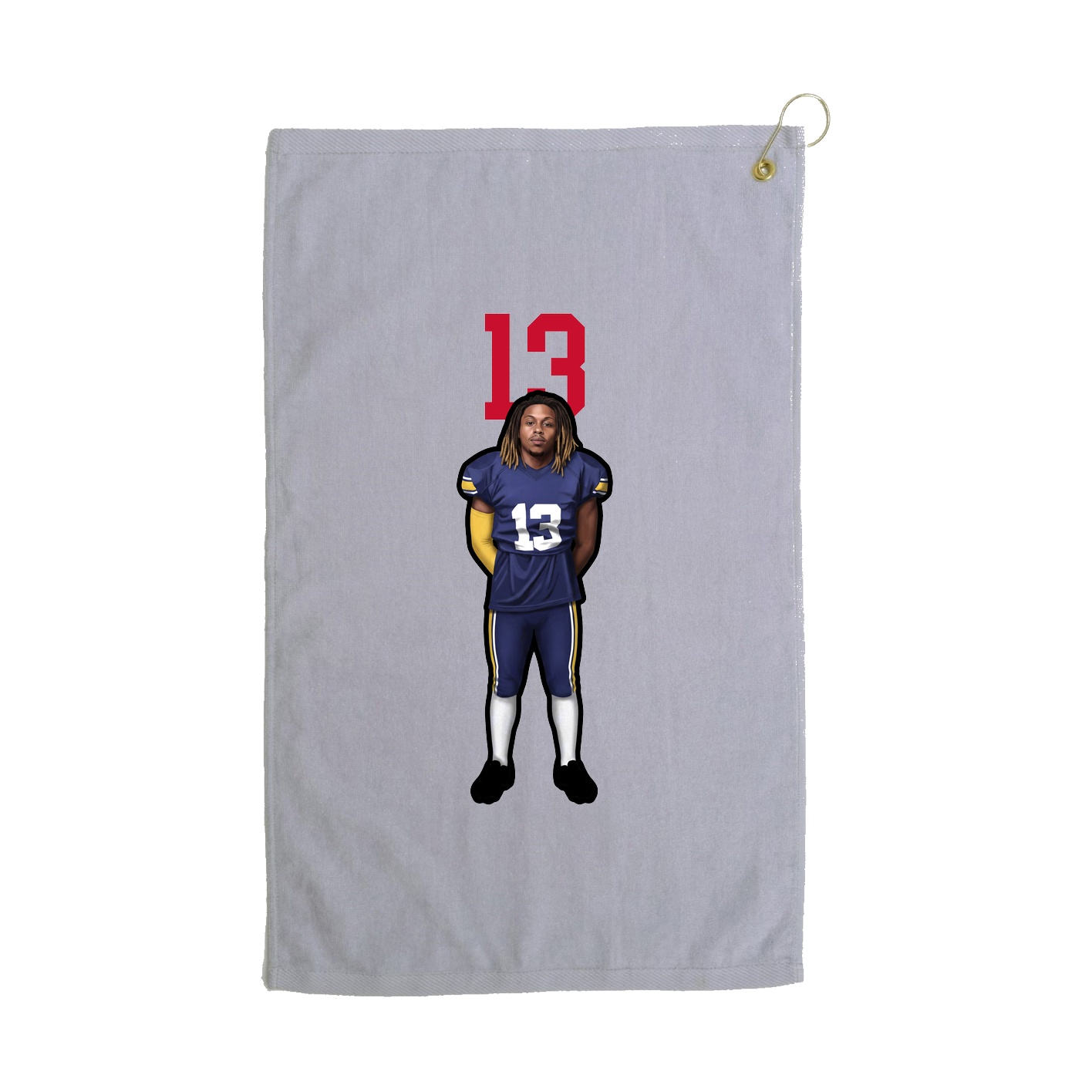 Golf Towel — Number Top in Grey