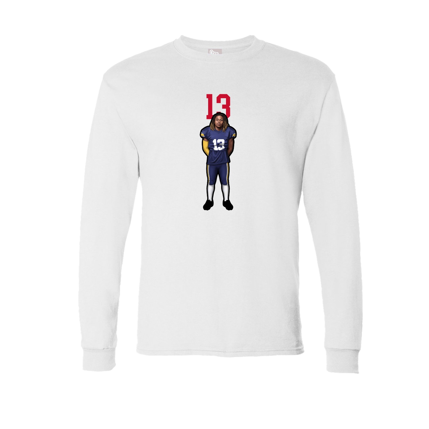 Long Sleeve Tee — Number Top in White
