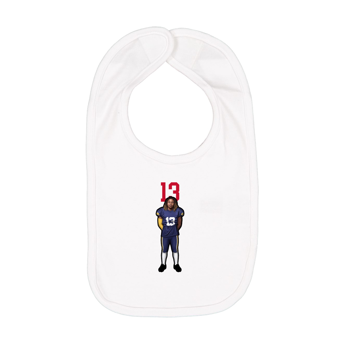 Infant Bib — Number Top in White