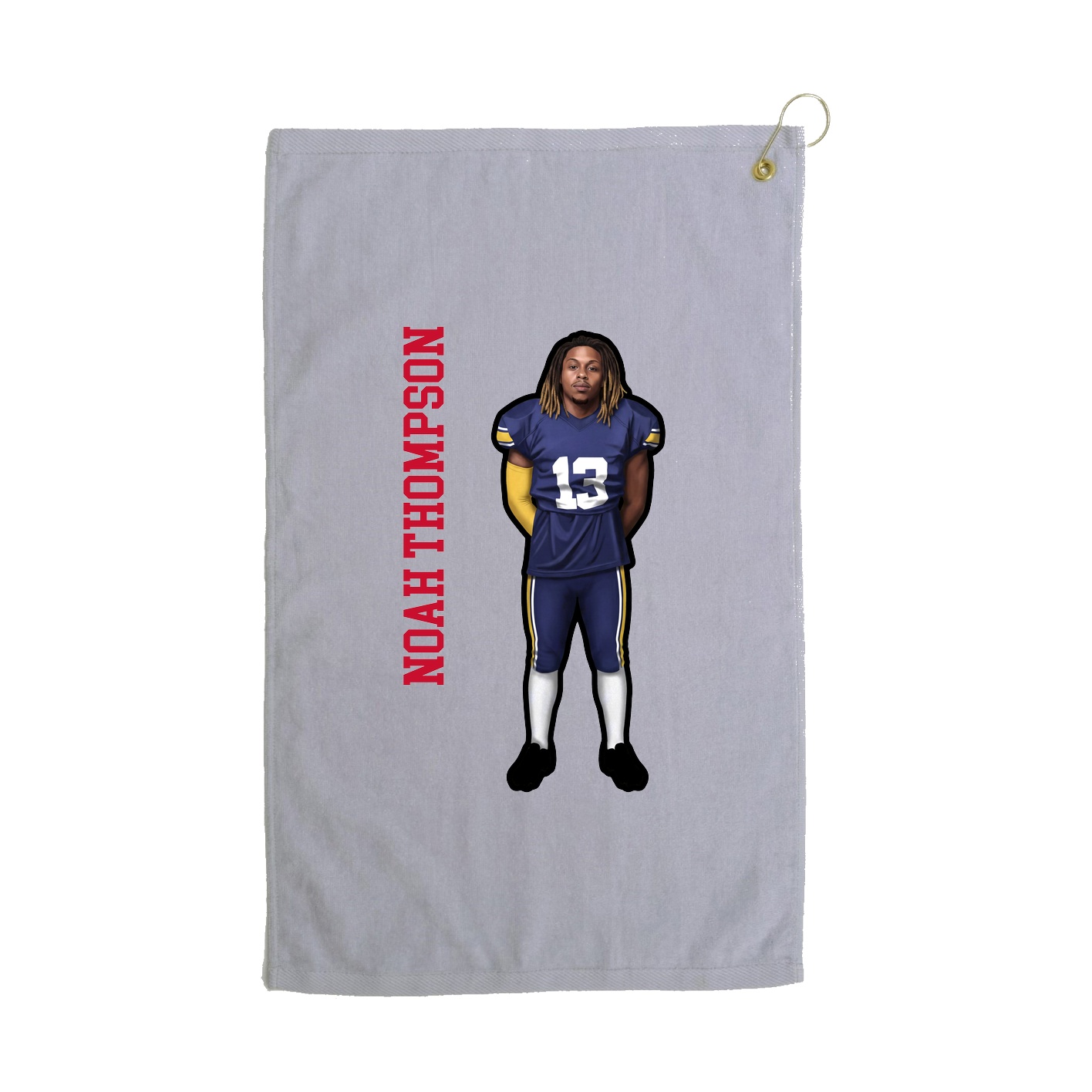 Golf Towel — Name Vertical in Grey