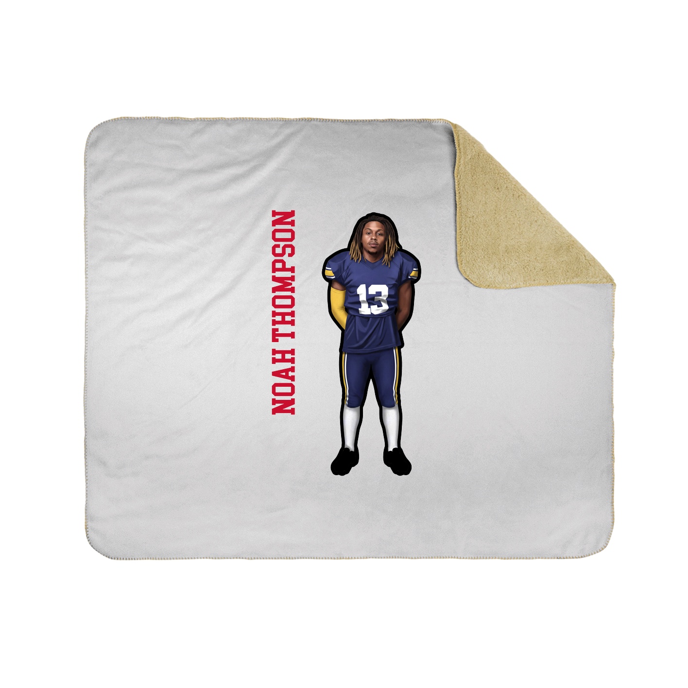 Throw Blanket — Name Vertical in White