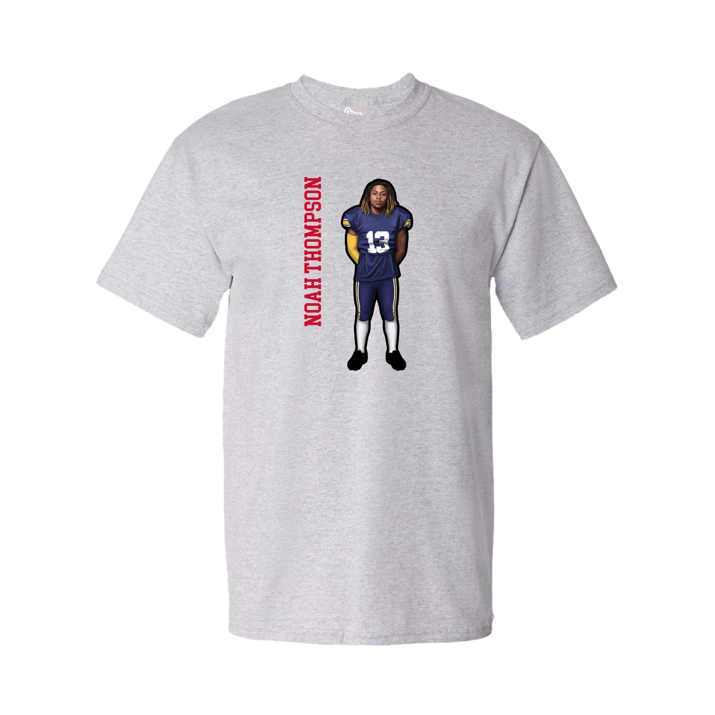 Youth Tee — Name Vertical in Grey
