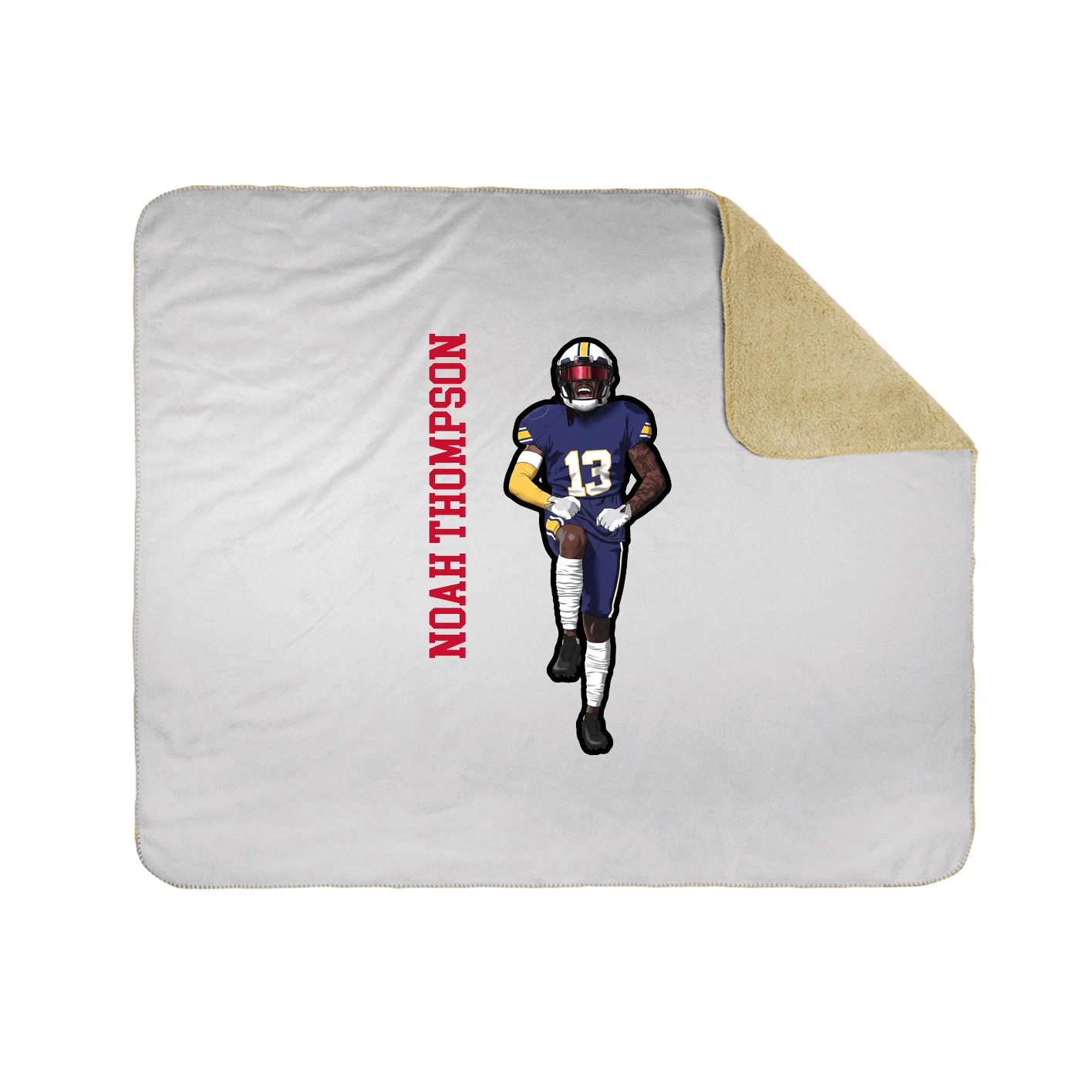 Throw Blanket — Name Vertical in White
