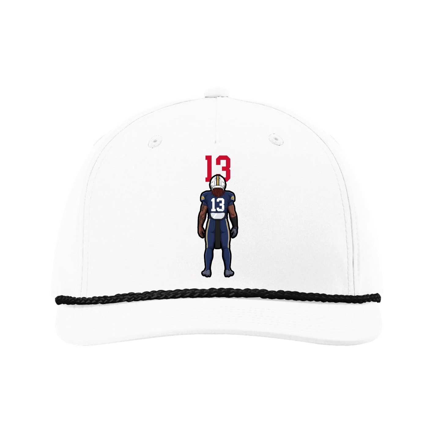 Five-Panel Classic Rope Cap — Number Top in White