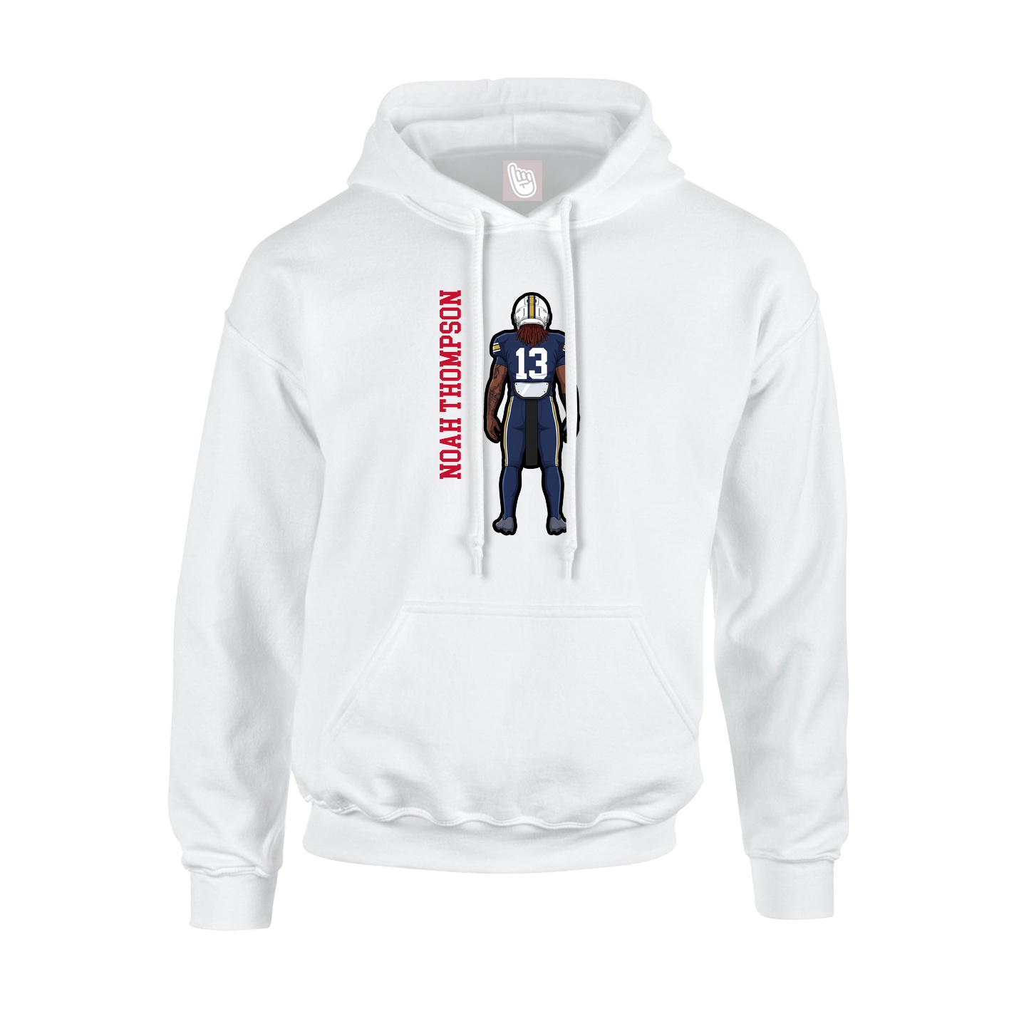 Hoodie — Name Vertical in White