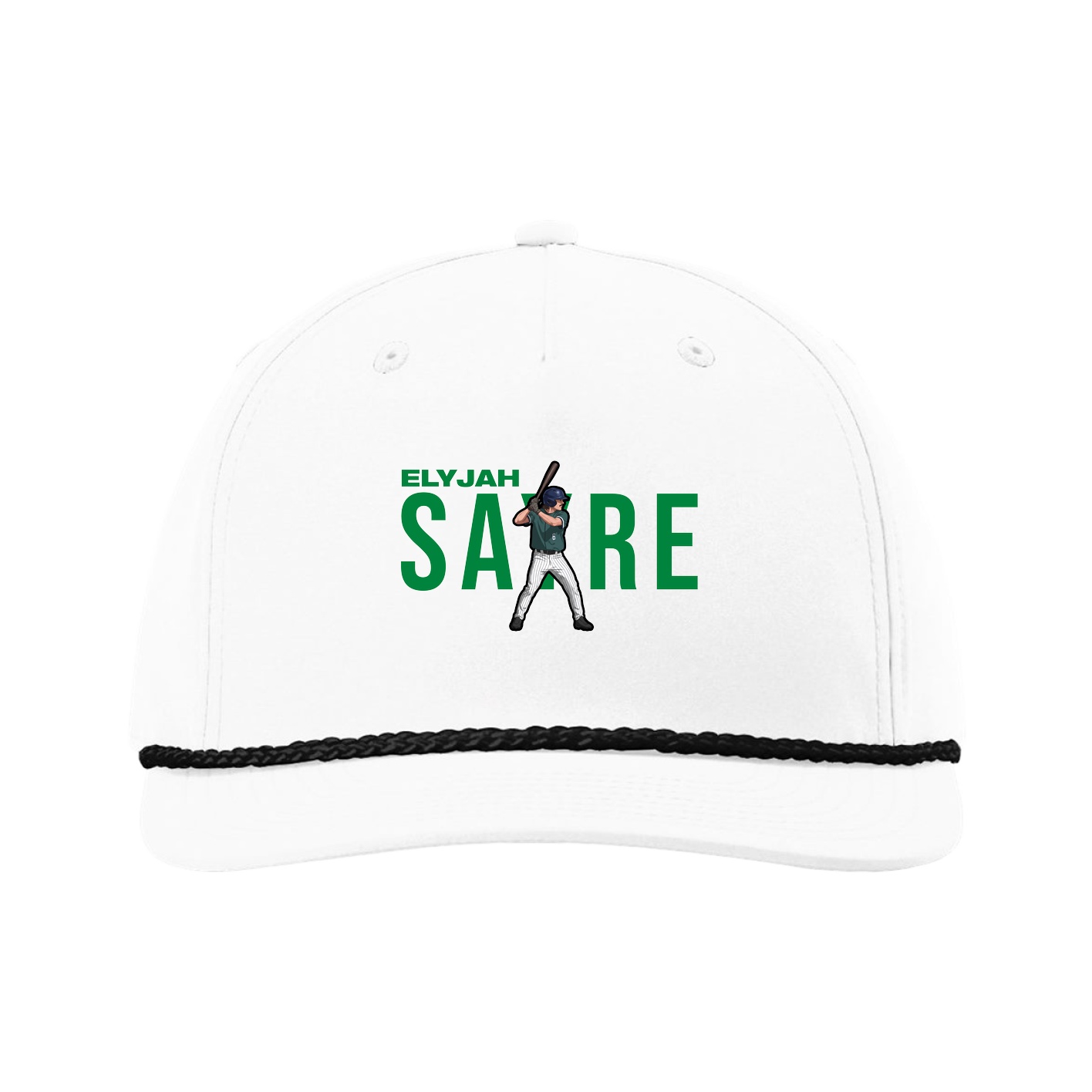 Five-Panel Classic Rope Cap — Player Name in White