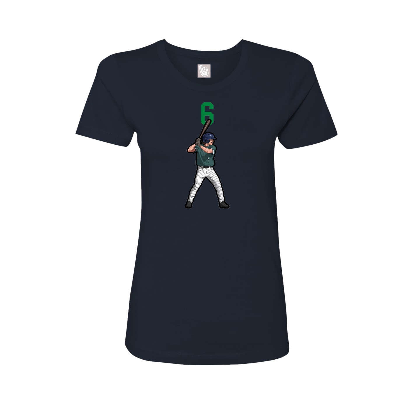Fitted Women's Tee — Number Top in Navy