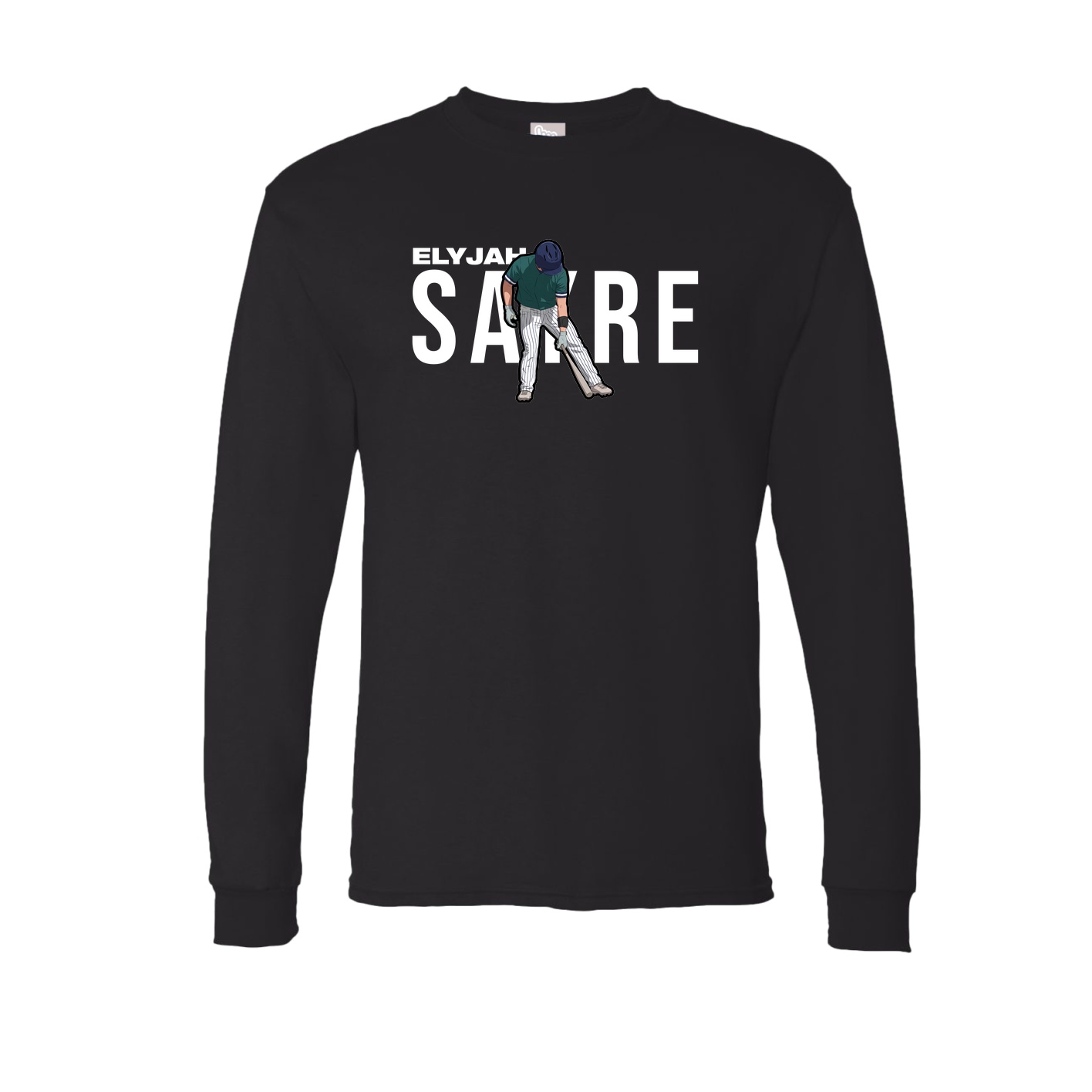 Long Sleeve Tee — Player Name in Black
