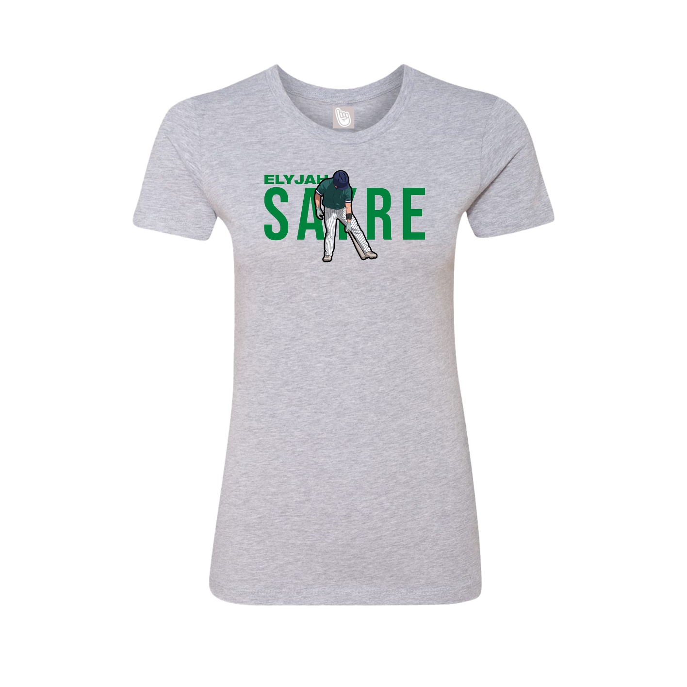 Fitted Women's Tee — Player Name in Grey