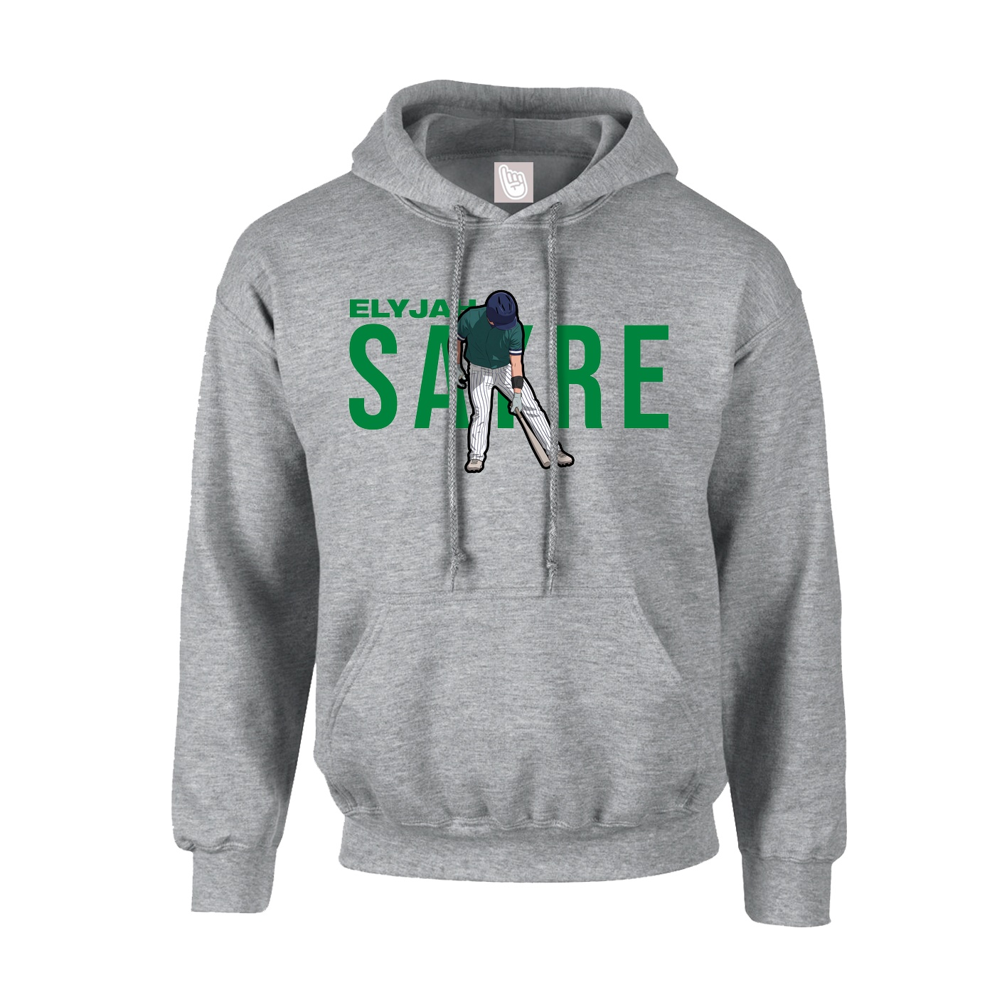 Youth Hoodie — Player Name in Grey