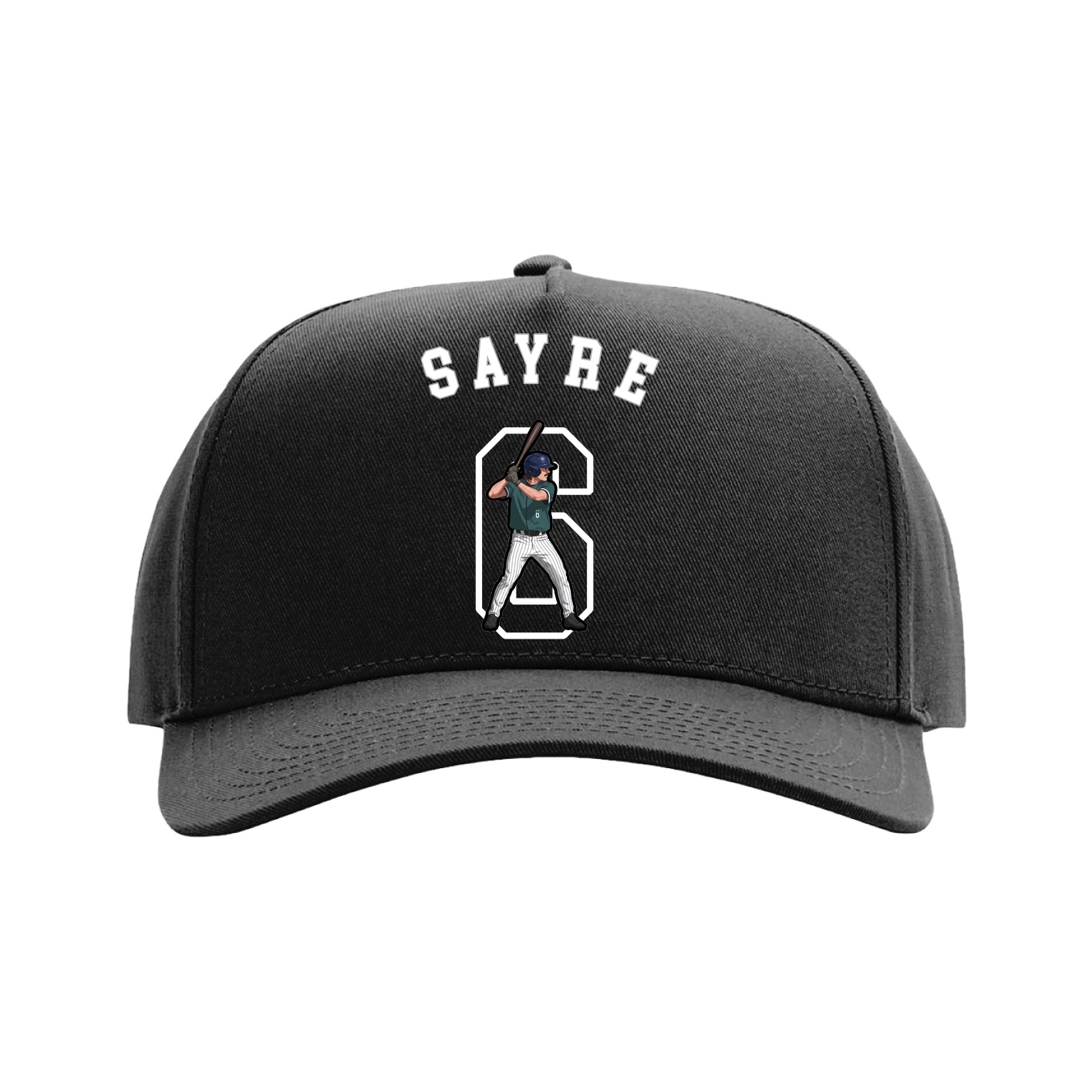 Full Fabric Five-Panel Champ Cap — Shirsey Arch in Black