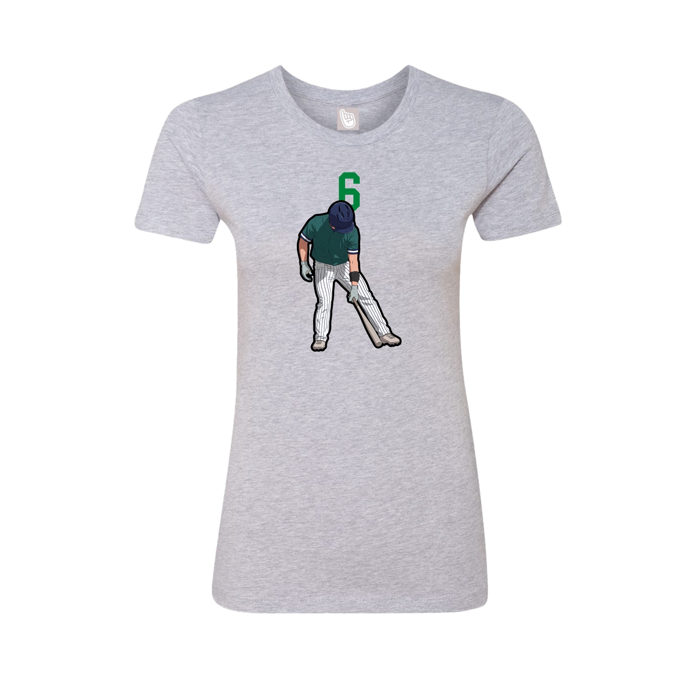 Fitted Women's Tee — Number Top in Grey