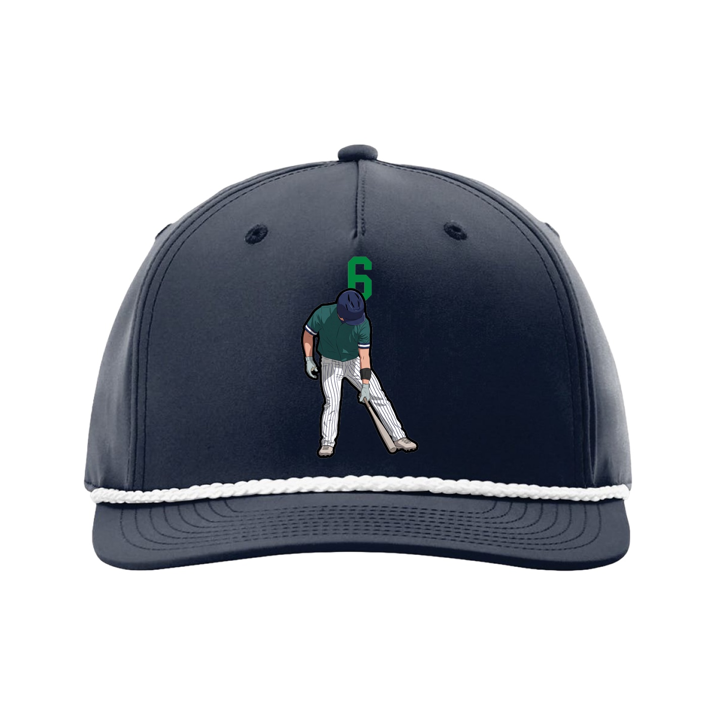 Five-Panel Classic Rope Cap — Number Top in Navy