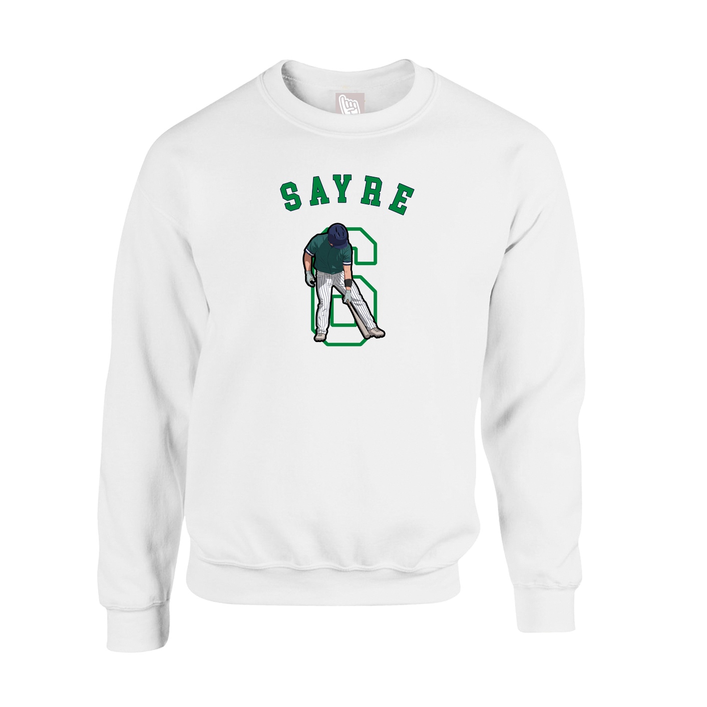 Fleece Crew — Shirsey Arch in White