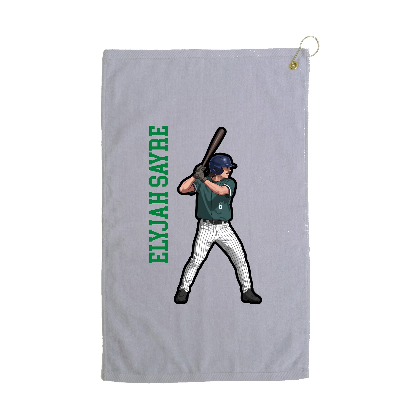 Golf Towel — Name Vertical in Grey