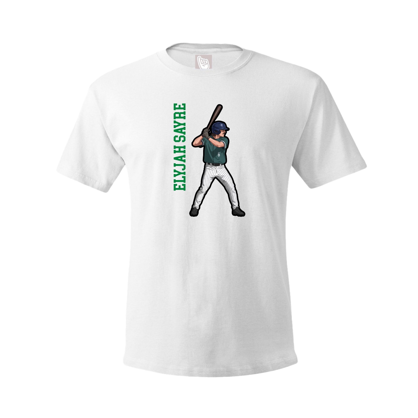 Tee — Name Vertical in White