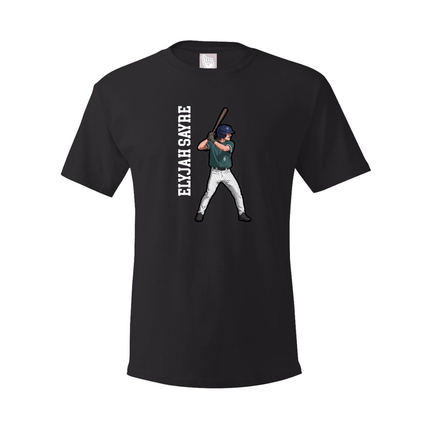 Youth Tee — Name Vertical in Black