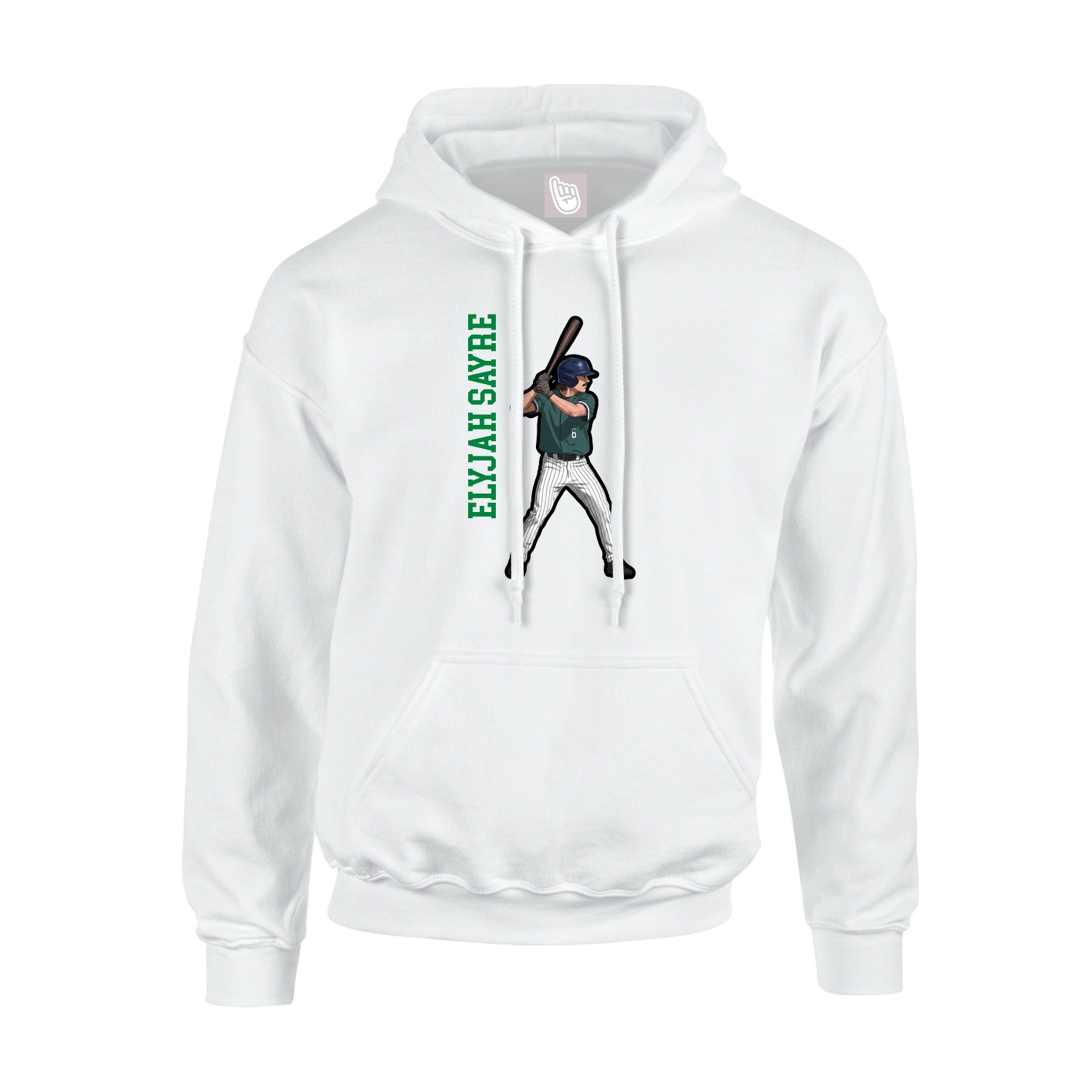Hoodie — Name Vertical in White