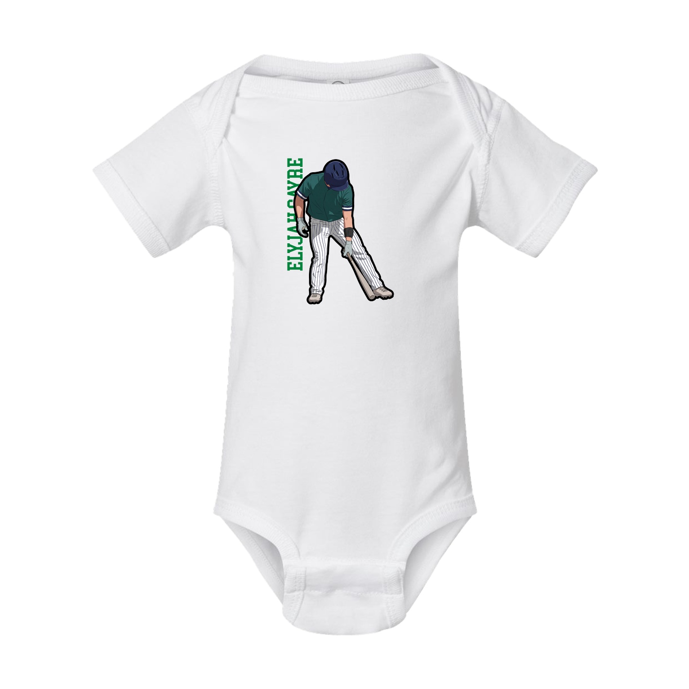 Baby Onesie — Name Vertical in White