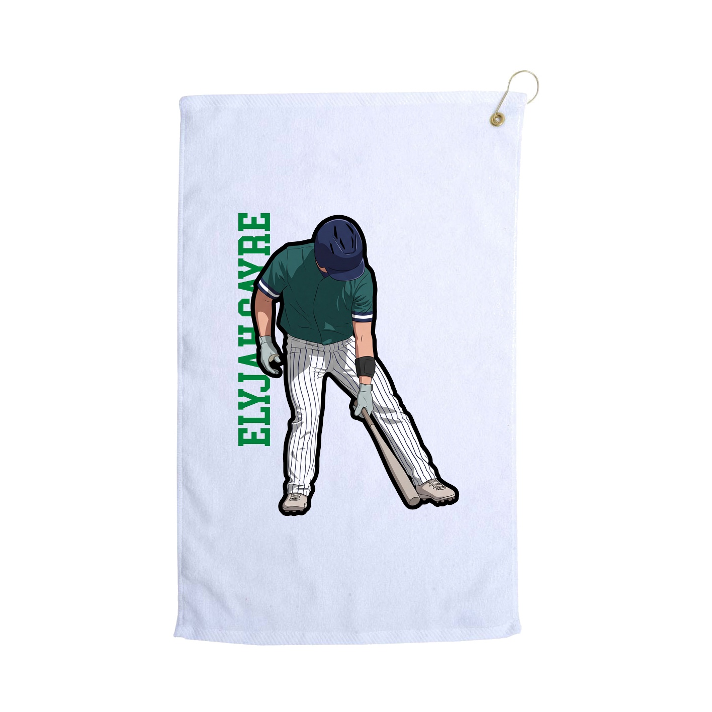 Golf Towel — Name Vertical in White