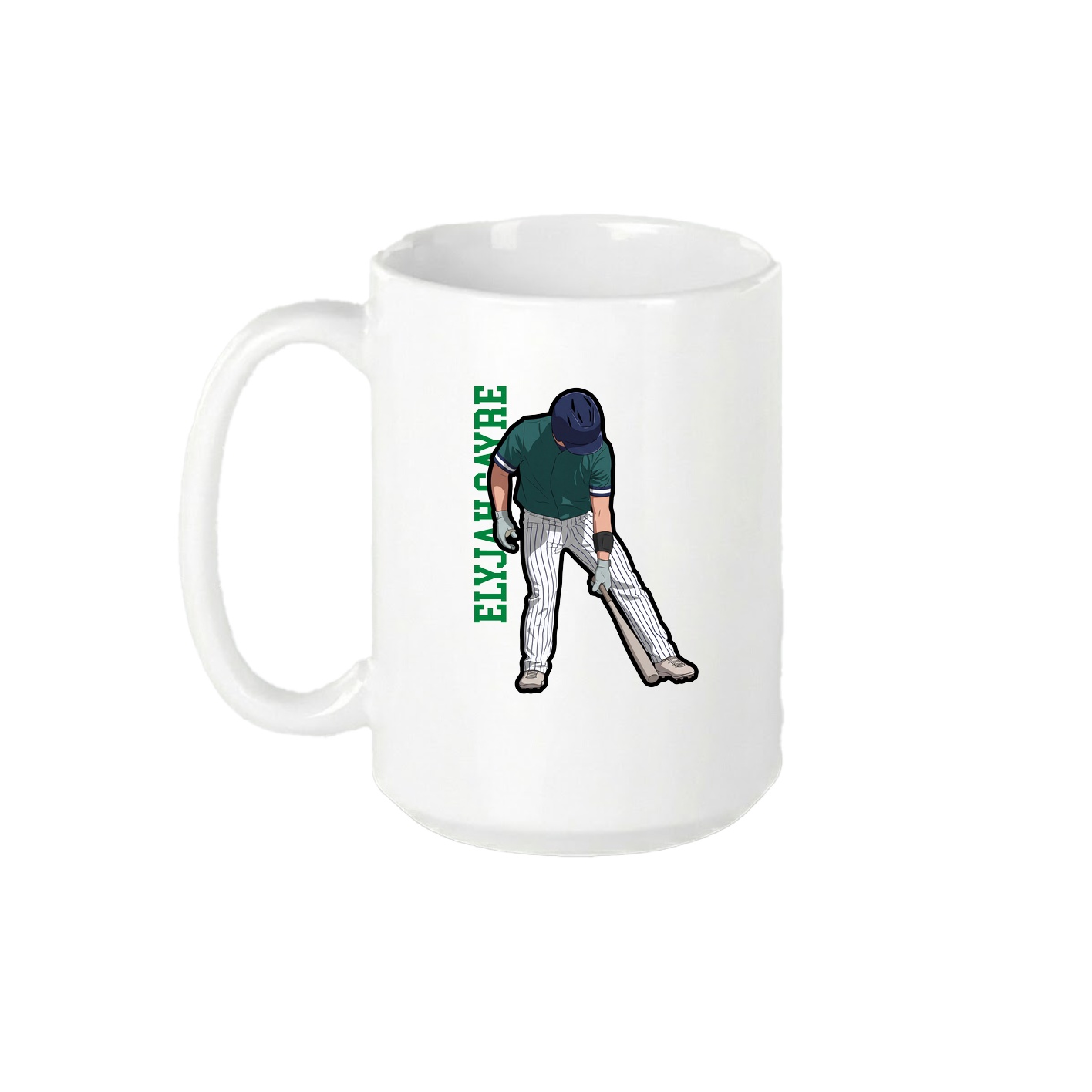 15oz Coffee Mug — Name Vertical in White