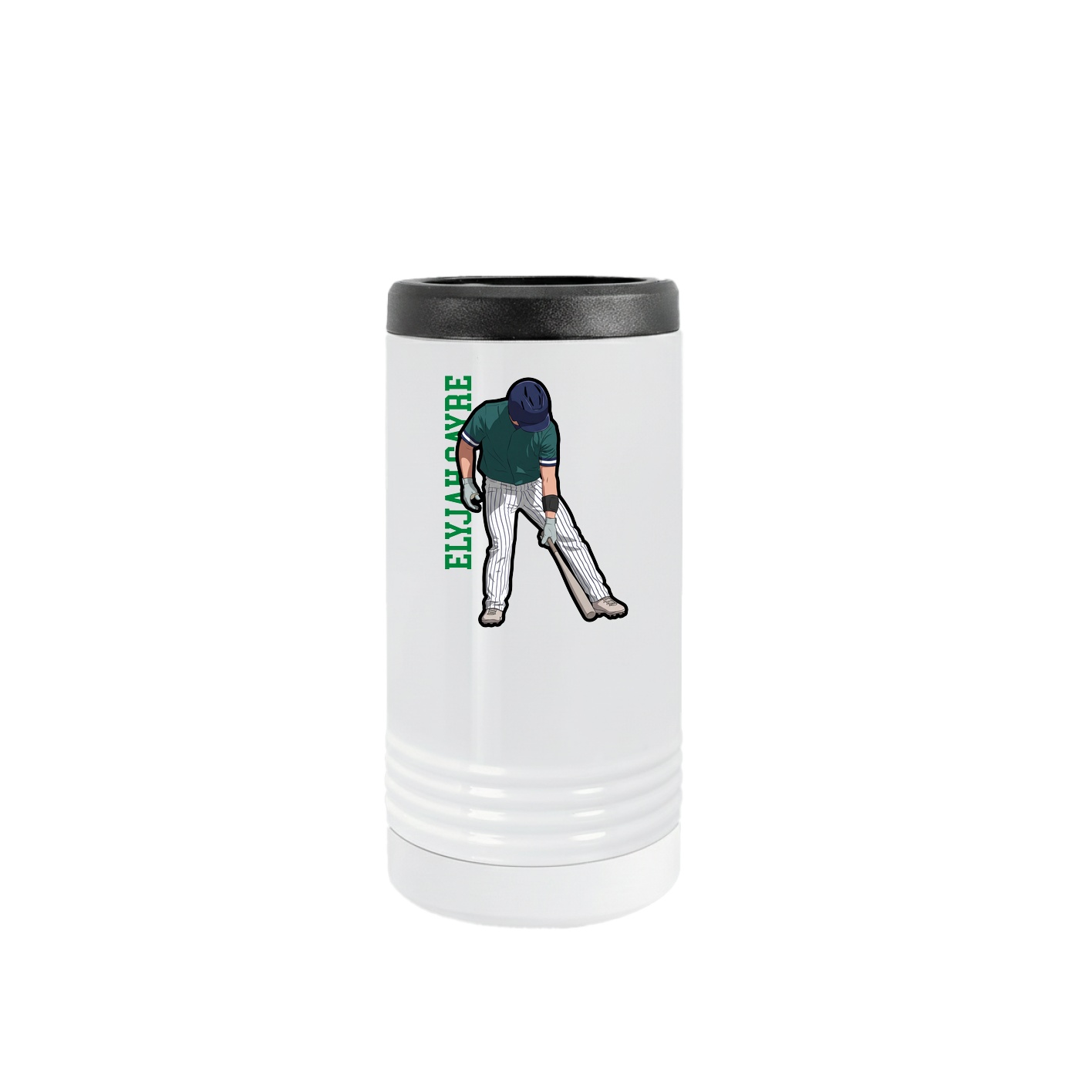 Slim Beverage Holder — Name Vertical in White