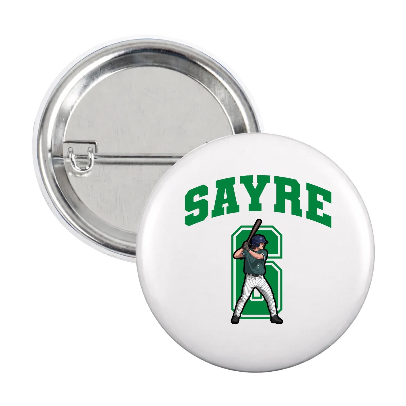 Game Day Button — Number in White