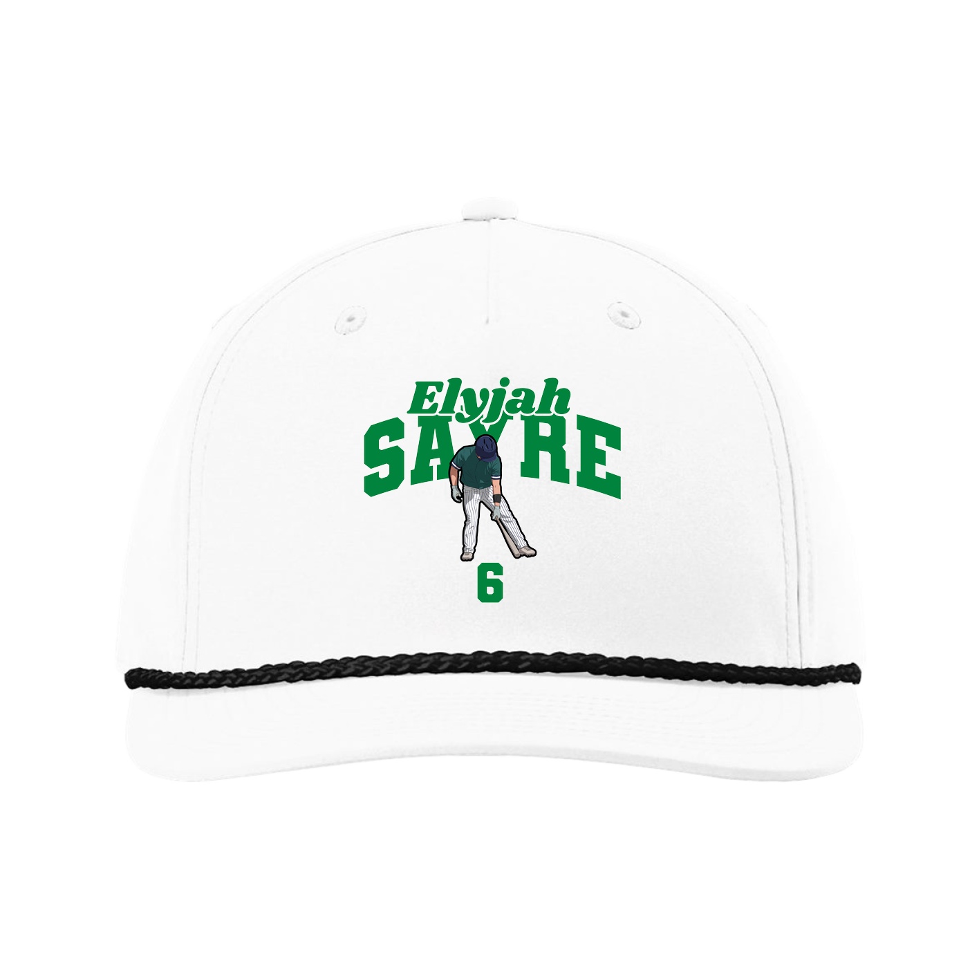 Five-Panel Classic Rope Cap — Signature Arch in White