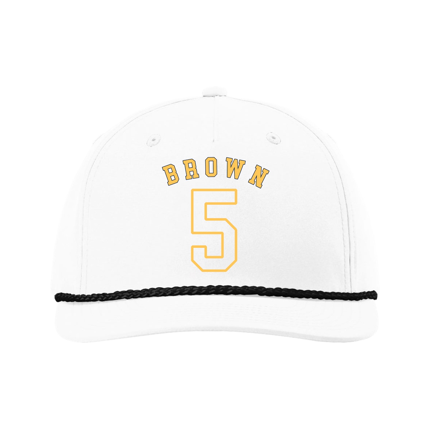 Five-Panel Classic Rope Cap — Shirsey Arch in White