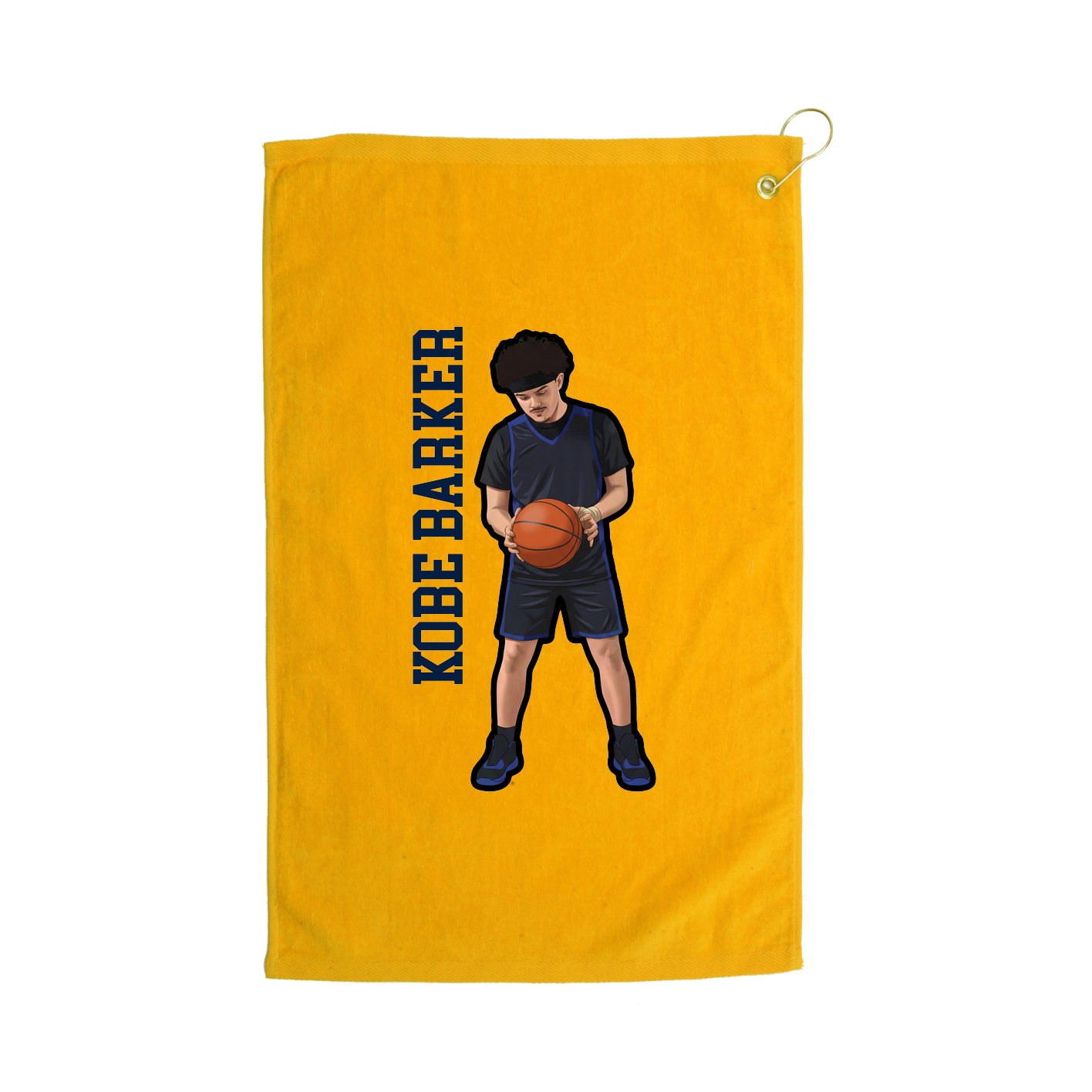 Golf Towel — Name Vertical in Gold