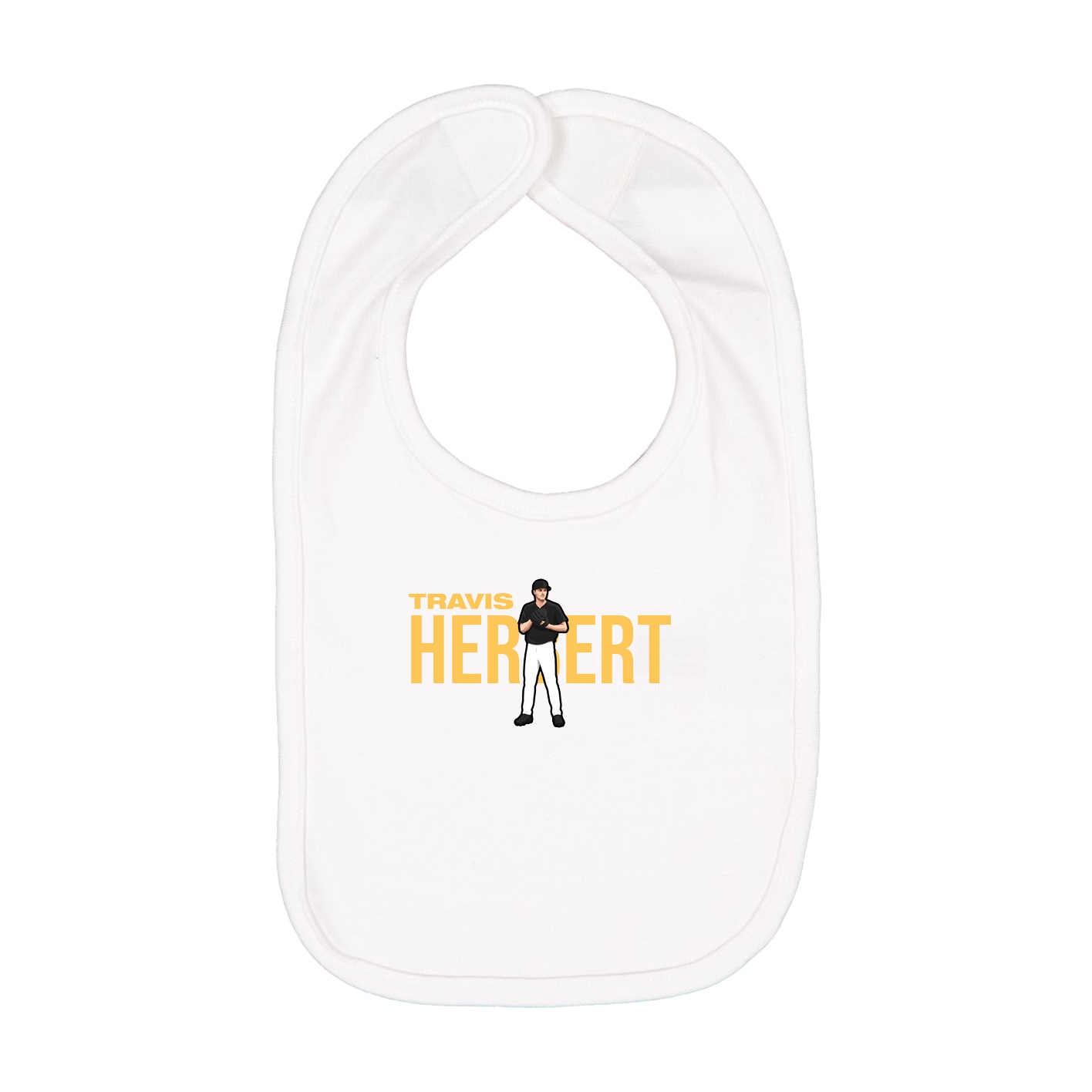 Infant Bib — Player Name in White
