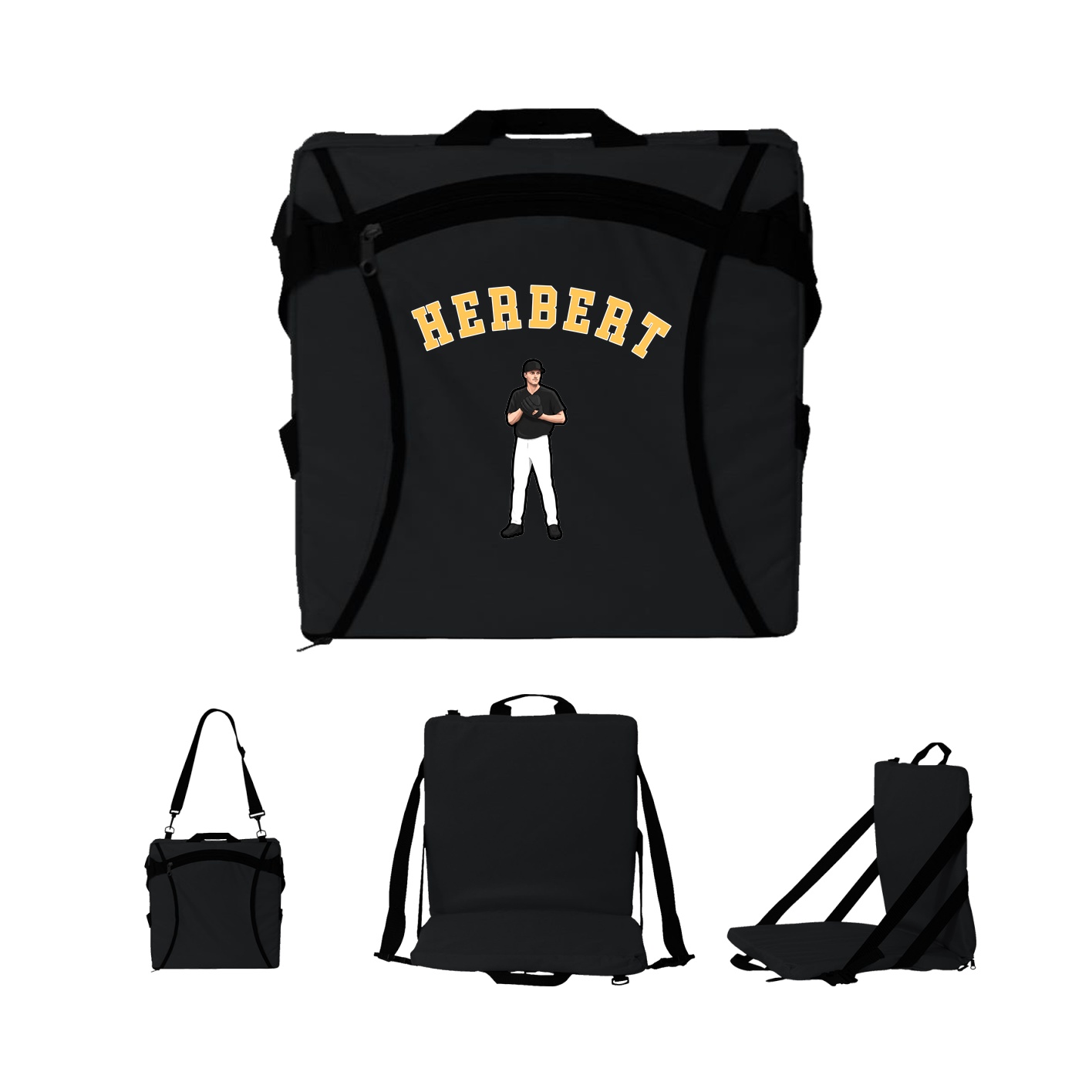Folding Stadium Seat — Shirsey Arch in Black