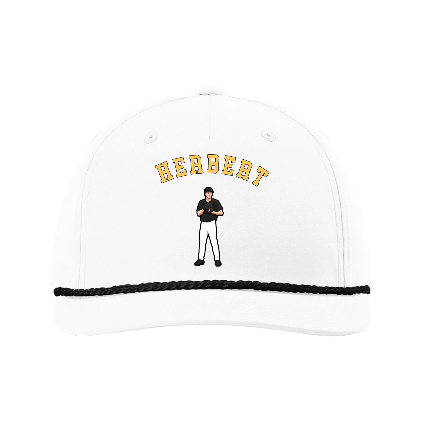Five-Panel Classic Rope Cap — Shirsey Arch in White