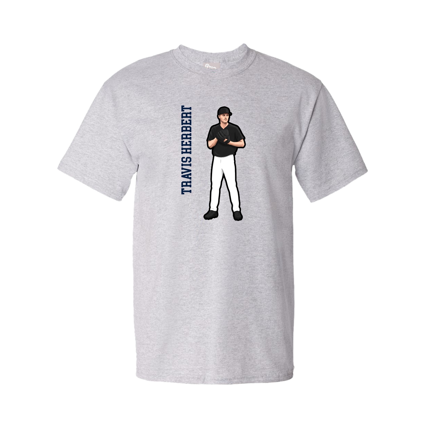 Tee — Name Vertical in Grey