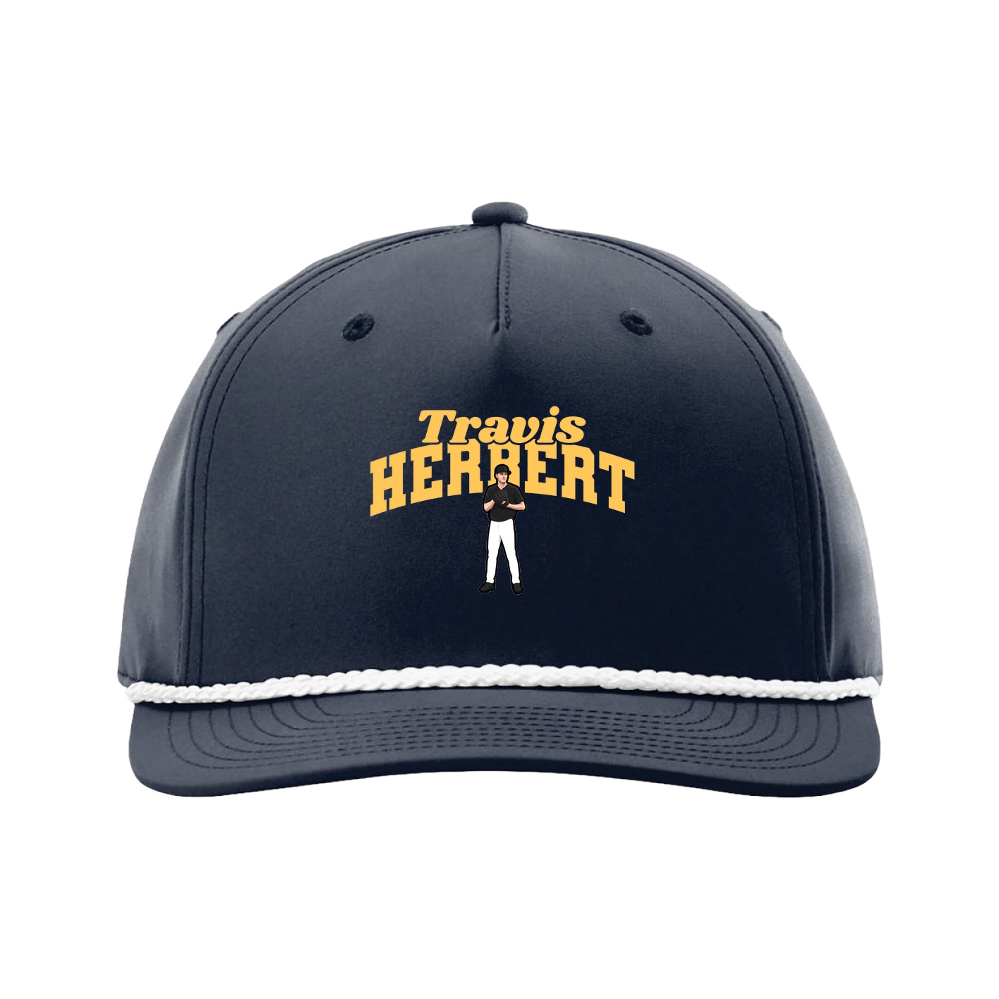 Five-Panel Classic Rope Cap — Signature Arch in Navy